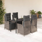 Garden Dining Set Grey, Dark grey, Black