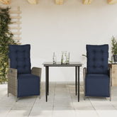 Garden Dining Set Grey, Navy Blue, Black