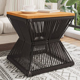Coffee Table Black Solid Acacia Wood 15.0 in x 15.0 in x 15.0 in
