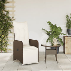 Reclining Garden Chair Brown PE rattan, powder-coated steel Medium
