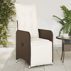 Reclining Garden Chair Brown PE rattan, powder-coated steel Medium