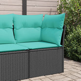Garden Sofa Black PE Rattan Medium Modular Garden Sofa Square