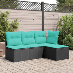 Garden Stool Black stool, Blue cushion