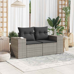 Garden Sofa Grey PE rattan Medium Adjustable Feet Garden Sofa