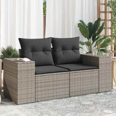 Garden Sofa Grey PE rattan Medium Adjustable Feet Garden Sofa