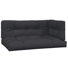 Pallet Sofa Set Acacia Wood, Black Cushions