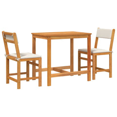 Balcony Set Cream White Solid Acacia wood Medium Durable