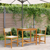 Balcony Set Cream White Solid Acacia wood Medium Durable