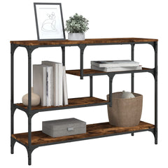 Console Table Smoked Oak Engineered wood, metal Narrow