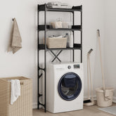 Washing Machine Shelf Black 26.4x9.8x64.2 Engineered Wood