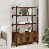 Bookcase Smoked Oak Engineered Wood, Metal Medium
