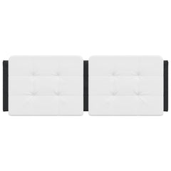 Headboard Cushion Black and White Faux Leather, Foam Double