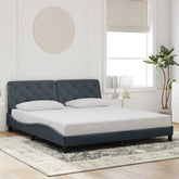 Bed Frame without Mattress Dark Gray 72x83.9Velvet