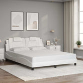 Bed Frame Viana without Mattress White 59.8x79.9 Faux Leather