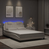 Bed Frame Viana with LED without Mattress White 53.9x74.8