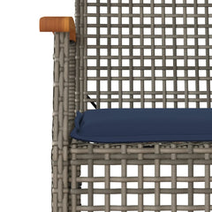 Patio Dining Set Set of 4 Grey PE rattan Medium