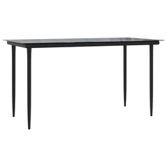 Garden Dining Set Black and Cream White