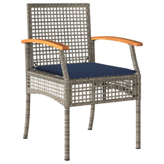 Patio Dining Set Set of 6 Gray, Navy Blue, Black