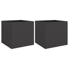 Planter Set of 2 Black Cold-rolled steel Medium Durable