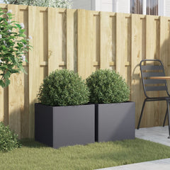 Planter Set of 2 Anthracite Cold-rolled steel Medium