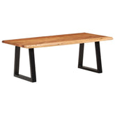 Coffee Table Brown Solid Acacia wood Decorative Inlays
