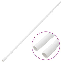 A 98.4-foot length of 0.63-inch white PVC cable trunking shown straight with a close-up inset.