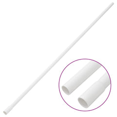 White PVC cable trunking, 0.63 inches wide, 32.8 feet long, with clips.
