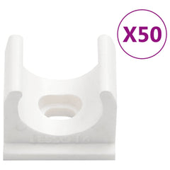 White 0.63in PVC cable trunking with 50 clips, 98.4ft length.