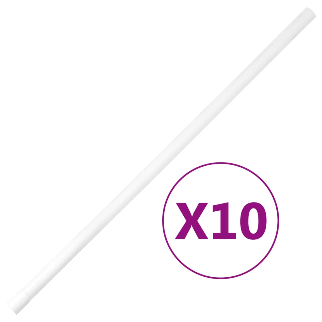 Pack of 10 white PVC cable trunking pieces, each 0.79 inches wide and 3.3 feet long.