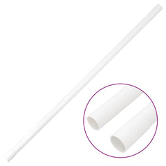 A long, white PVC cable trunking with a close-up of two open ends.