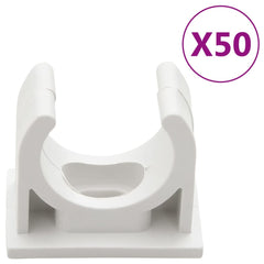 White PVC cable trunking clip for 1-inch channels, shown in side view.