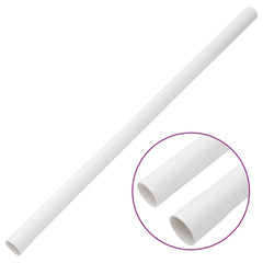 White PVC cable trunking, 1.2 inches wide, 32.8 feet long with clips.