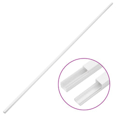 White PVC cable trunking, 0.6x0.4in cross-section, 32.8ft length, with close-up of channel.