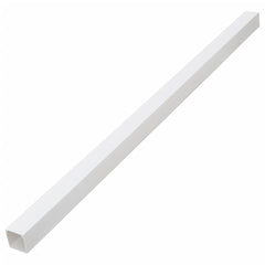 White PVC cable trunking, 1.6x1 inches, 32.8 feet long.