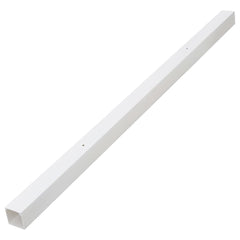 White PVC cable trunking, 1.6x1 inches, 32.8 feet long with mounting holes.