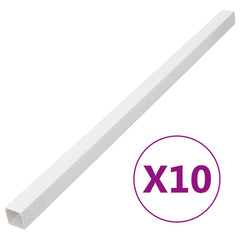 Pack of 10 white PVC cable trunking channels, 2.4x1.6 inches, 32.8 feet total length.