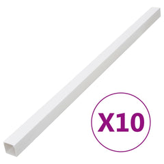 White PVC cable trunking, 3.9x2.4 inches, 32.8 feet total in 10 segments.