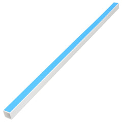 White self-adhesive PVC cable trunking, 32.8 feet long, with a slim profile for wire concealment.