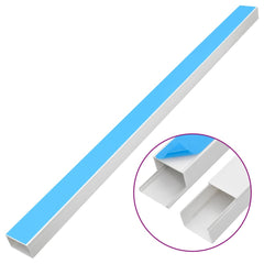 White PVC cable trunking with self-adhesive backing, 2.4x1.6 inches, 32.8 feet long.