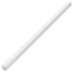 White PVC cable trunking with self-adhesive backing, 1.2x0.6in profile, 98.4ft length.