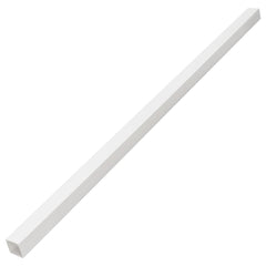 White self-adhesive PVC cable trunking, 0.8x0.4in cross-section, 98.4ft length.