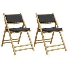 Bistro Chair Set of 2 Dark grey Bamboo, Polyester Standard