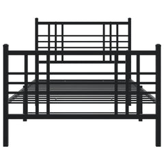 Bed Frame Black Steel Twin Bed Frame Rectangular Traditional