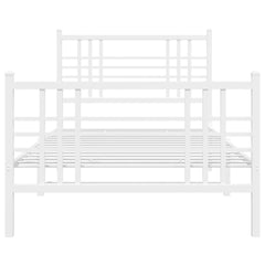 Bed Frame White Steel Single Bed Frame Rectangular