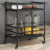 Kitchen Trolley Black 32.3x15.7x30.9 Engineered Wood