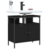 Bathroom Sink Cabinet Black Engineered Wood Medium