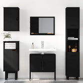 Bathroom Sink Cabinet Black Engineered wood 23.6 in width