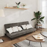 Sofa Bed Dark Gray Velvet (100% polyester), wood, plastic