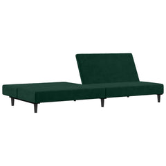 Sofa Bed Dark green Velvet (100% polyester), wood, plastic