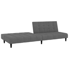 Sofa Bed Dark Grey Velvet (100% polyester), wood, plastic